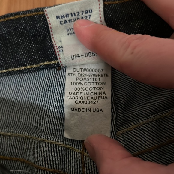 True Religion Womens Billy Straight Leg Jeans Flap Pocket Stitched Low Rise - Picture 7 of 9